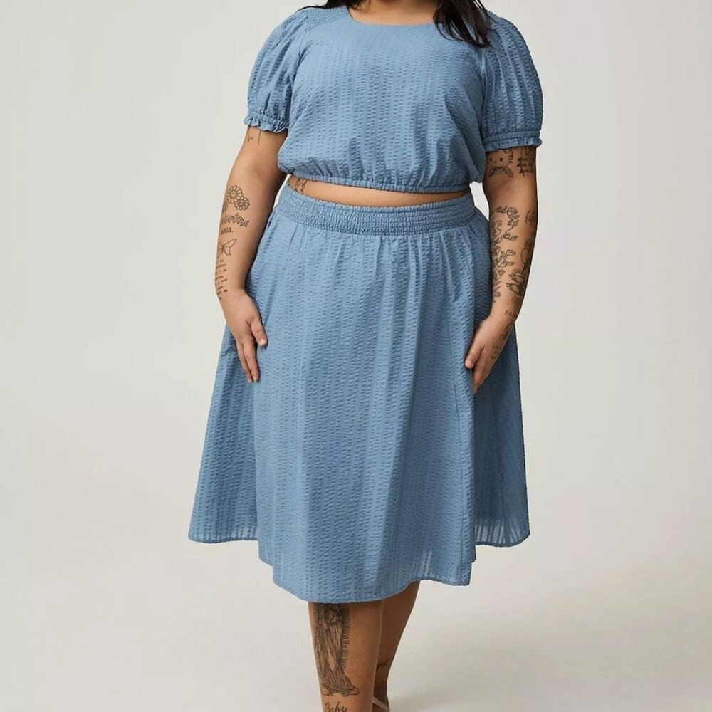 Torrid Midi Smocked Skirt SET (both size 4)